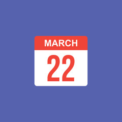 calendar - March 22 icon illustration isolated vector sign symbol