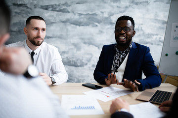 African businessman presents new project to increase sales