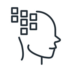 alzheimers disease neurological brain medical condition line style icon