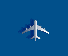 Naklejka na ściany i meble airplane, flight, jet, over the ocean, travel, vacation