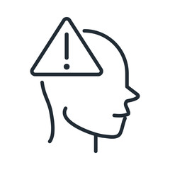 alzheimers disease neurological brain warning line style icon