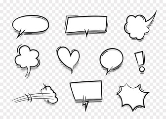 Speech bubble for comic text isolated background