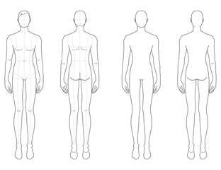 Fashion template of standing men. 
