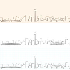 Calgary Hand Drawn Profile Skyline