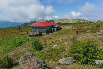 Fototapeta na wymiar Hiking in the national Park Taganay- mountains, rivers, lakes