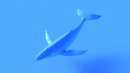 Blue Humpback Whale 3d illustration 3d render	