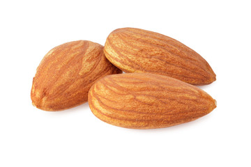 Obraz na płótnie Canvas almond isolated on white background. Nuts on white background.
