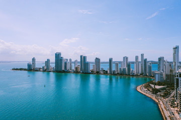 Fototapeta na wymiar Aerial view of Cartagena Bocagrande
