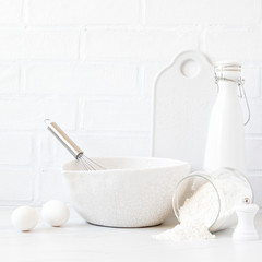 Fototapeta na wymiar Baking background.Kitchen utensils .Pancake Products.