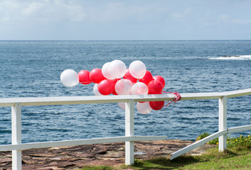 Colorful balloons by sea, Sydney Australia