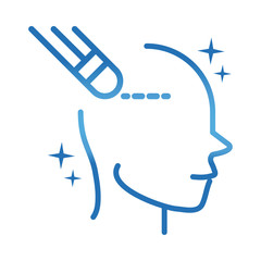 alzheimers disease neurological brain memory loss gradient line icon