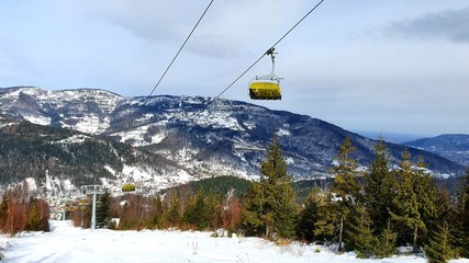 chairlift in mountains