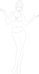 Female in bikini silhouette.