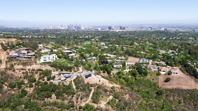 Panning Aerial, Pacific Palisades In California