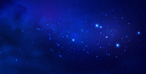 Vector cosmic illustration. Colorful space background with stars