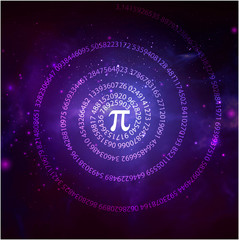 Pi day. Science Space Illustration. Iinfinitely concept
