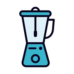 Kitchen blender icon in flat style.