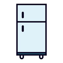 Refrigerator icon in flat style. Fridge sign. Household appliances sign for perfect web and mobile concept.