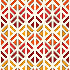 Linocut style geometric seamless pattern. Minimal geo suface print. Repeated triangles, geometrical shapes background