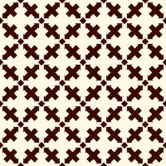 Ancient seamless pattern. Oriental tracery window ornament. Arabesque mosaic surface print. Repeated crosses motif