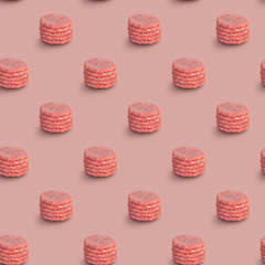 Burger meat pattern on red square background