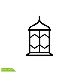 Lantern icon vector logo design template