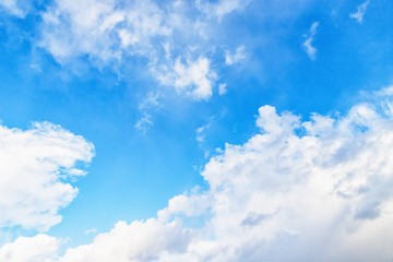 Sky background. Blue sky with fluffy white clouds