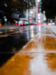 Rainy street in Melbourne