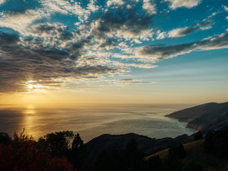 Obraz premium Big Sur, California USA. Coastline, sunset