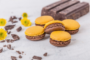 sweet chocolate macaron French - image