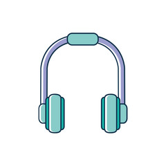 headphones device melody sound music line and fill style