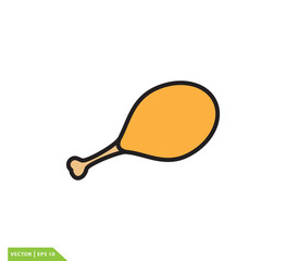 Chicken thighs icon vector logo design template