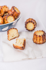 pieces of delicious mooncake, on white background 