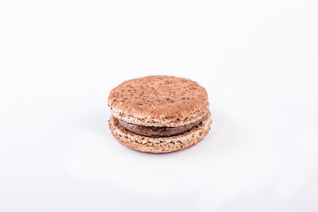 Collection of macarons macaroons cookies on a white background