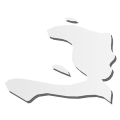 Haiti - grey 3d-like silhouette map of country area with dropped shadow. Simple flat vector illustration