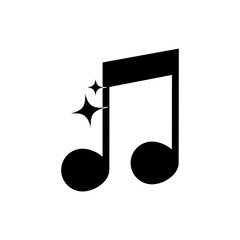 semiquaver note musical harmony melody sound music silhouette style icon