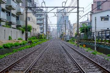 Fototapeta na wymiar Tokyo City Train Tracks