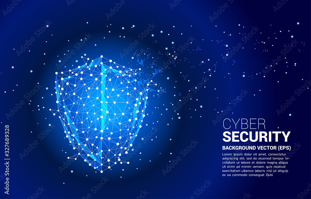 Aufkleber protection shield icon from dot connect line polygon network. concept of guard security and safety