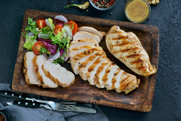 grilled chicken fillet with vegetable salad