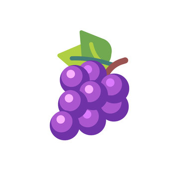 Bunch of purple grapes flat icon. Slot machine symbol