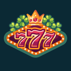 777 lucky casino flat illustration