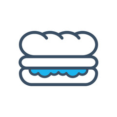 Sandwich icon filled outline style