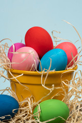 Colorful eggs symbolizing Easter