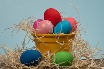 Colorful eggs symbolizing Easter