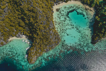 Aerial view of Coron island in Palawan, Philippines