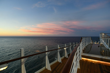 Fototapeta premium Sunset from back of boat
