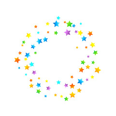 Rainbow Festive Confetti. Carnival Star Falling.