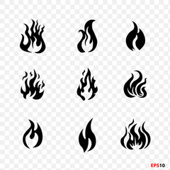 Fire frame icon set illustration