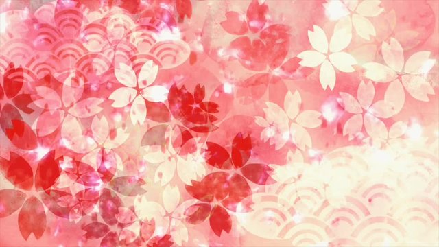 桜　和風　ループ素材