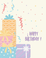 happy birthday gift boxes surprise celebration decoration card